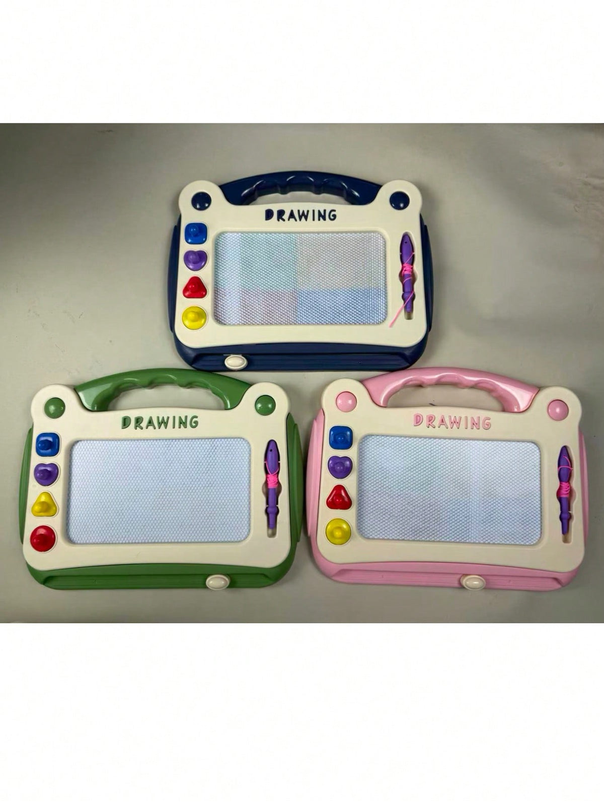 Colorful Magnetic Drawing Board with Stamps for Kids, Small or Large Sketch and Writing Pad in Green, Pink or Blue, Creative Birthday and Christmas Gift