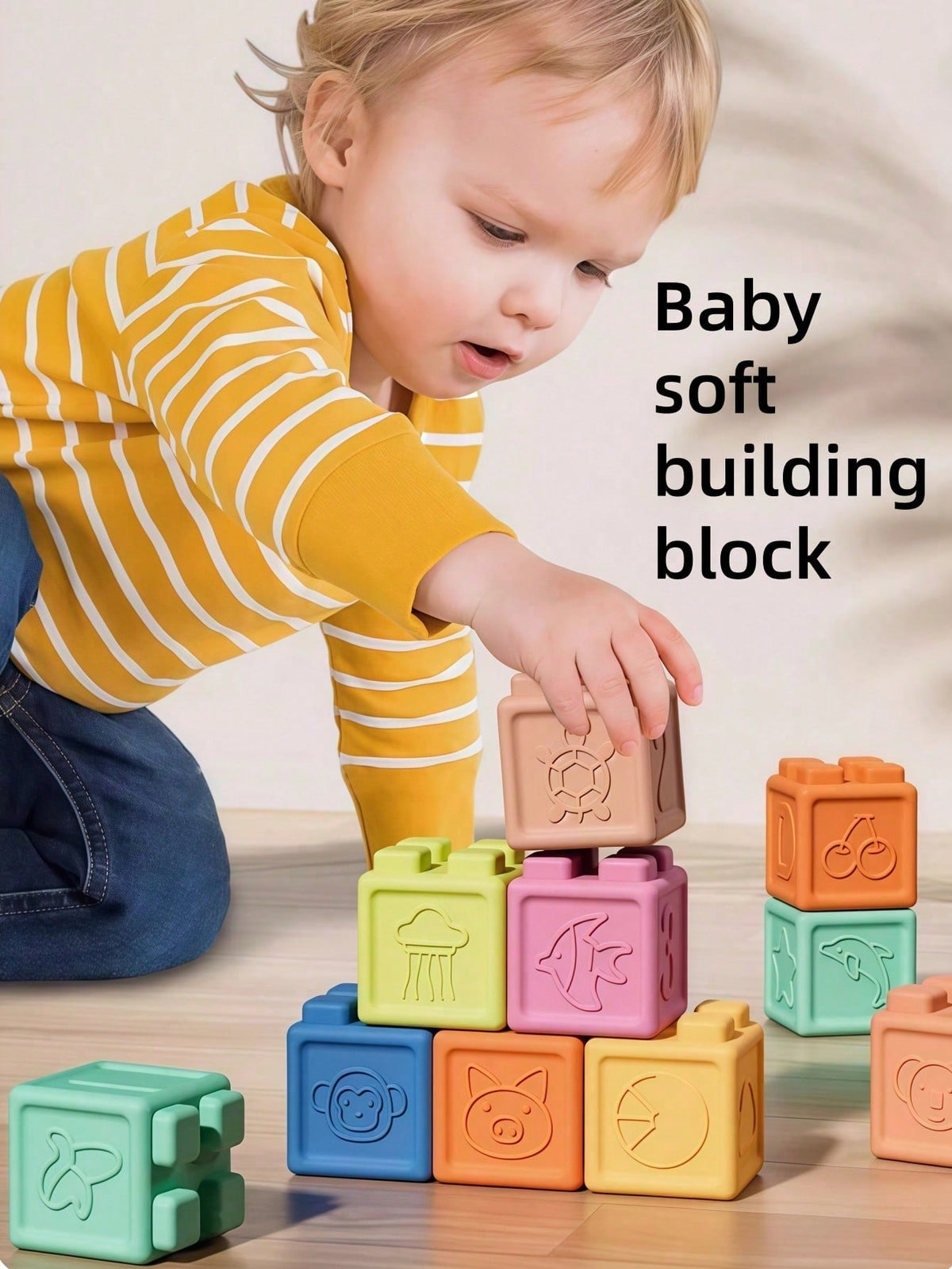 Soft Number Building Blocks for Toddlers, Multicolor Silicone Sensory Stacking Toys, Montessori-Inspired Learning Gift, 8/16/24 Pieces