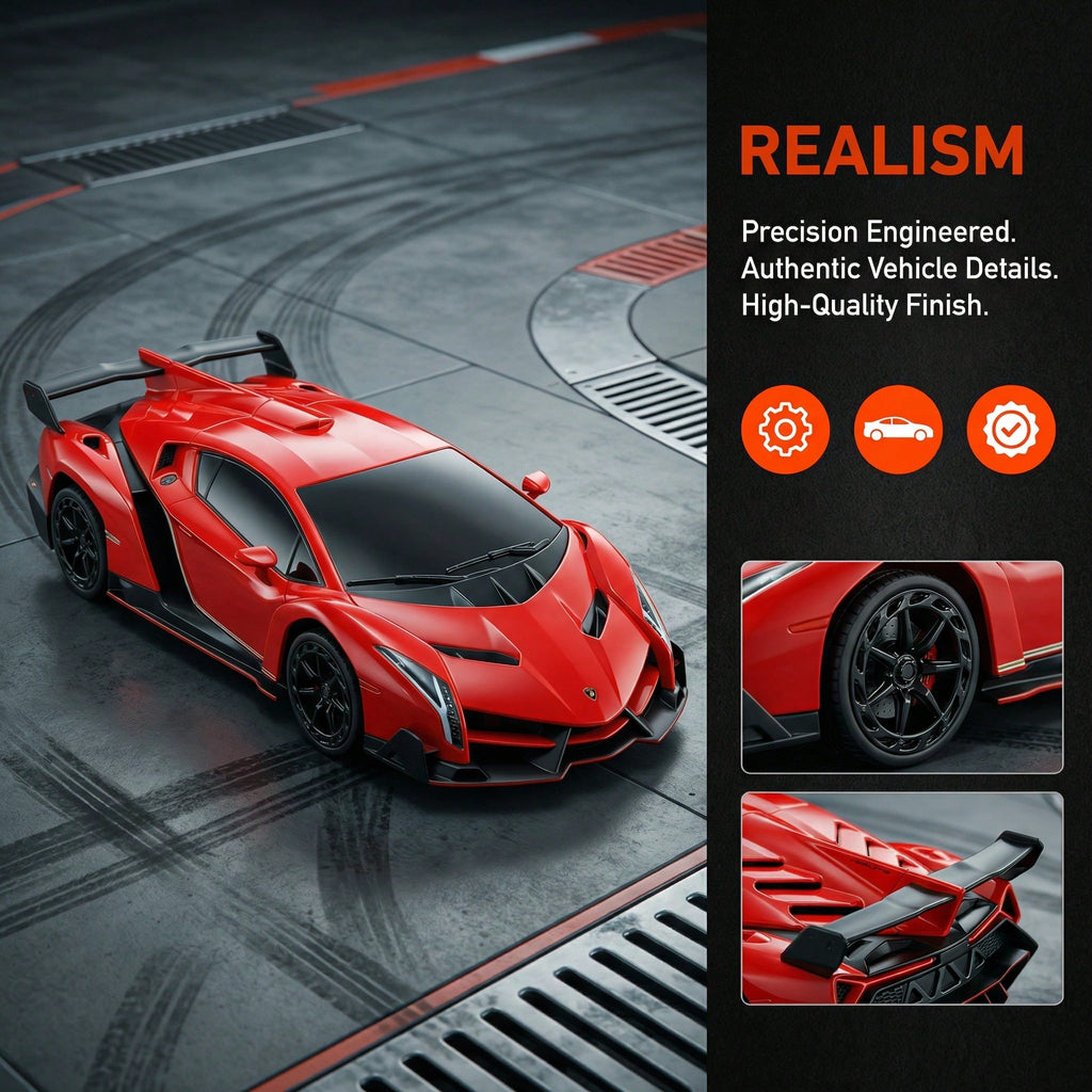 Red Transforming RC Robot Car for Kids Ages 3+, 1:18 Scale Remote Control Vehicle with One-Button Transformation and 360-Degree Drift for Birthday Gifts