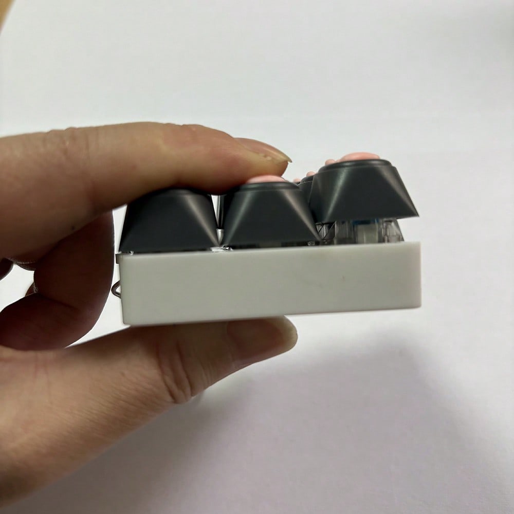 Keyboard Key Fidget Keychain for Adults, Finger Pressing Sensory Toy in White, Grey or Black, Everyday Bag Accessory and Easter Gift, 1 Piece