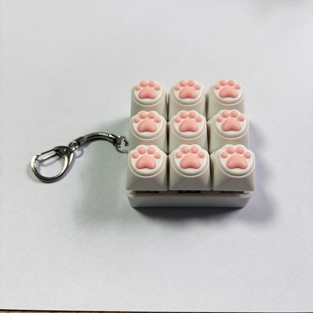 Keyboard Key Fidget Keychain for Adults, Finger Pressing Sensory Toy in White, Grey or Black, Everyday Bag Accessory and Easter Gift, 1 Piece