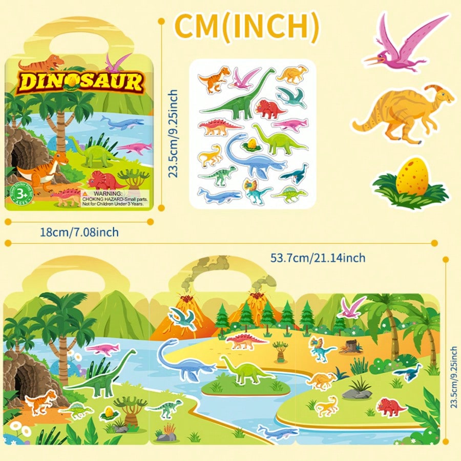 Reusable Sticker Books for Kids, Washable Jelly Stickers with 3-Pack Style Options for Creative Storytelling, Birthday Parties and Family Art Activities