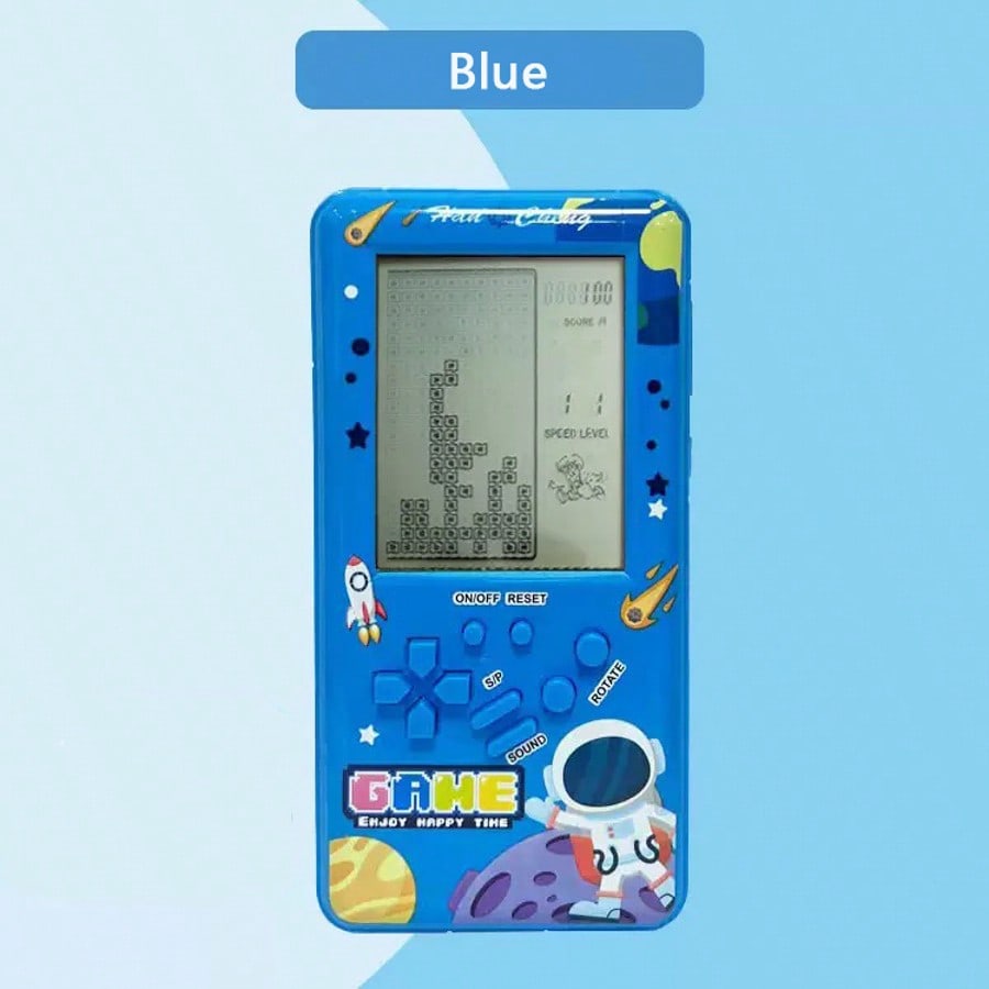Large Screen Retro Handheld Game Console, Portable Classic Puzzle Gaming Toy with 2 AA Battery Power, 80s and 90s Nostalgic Gift