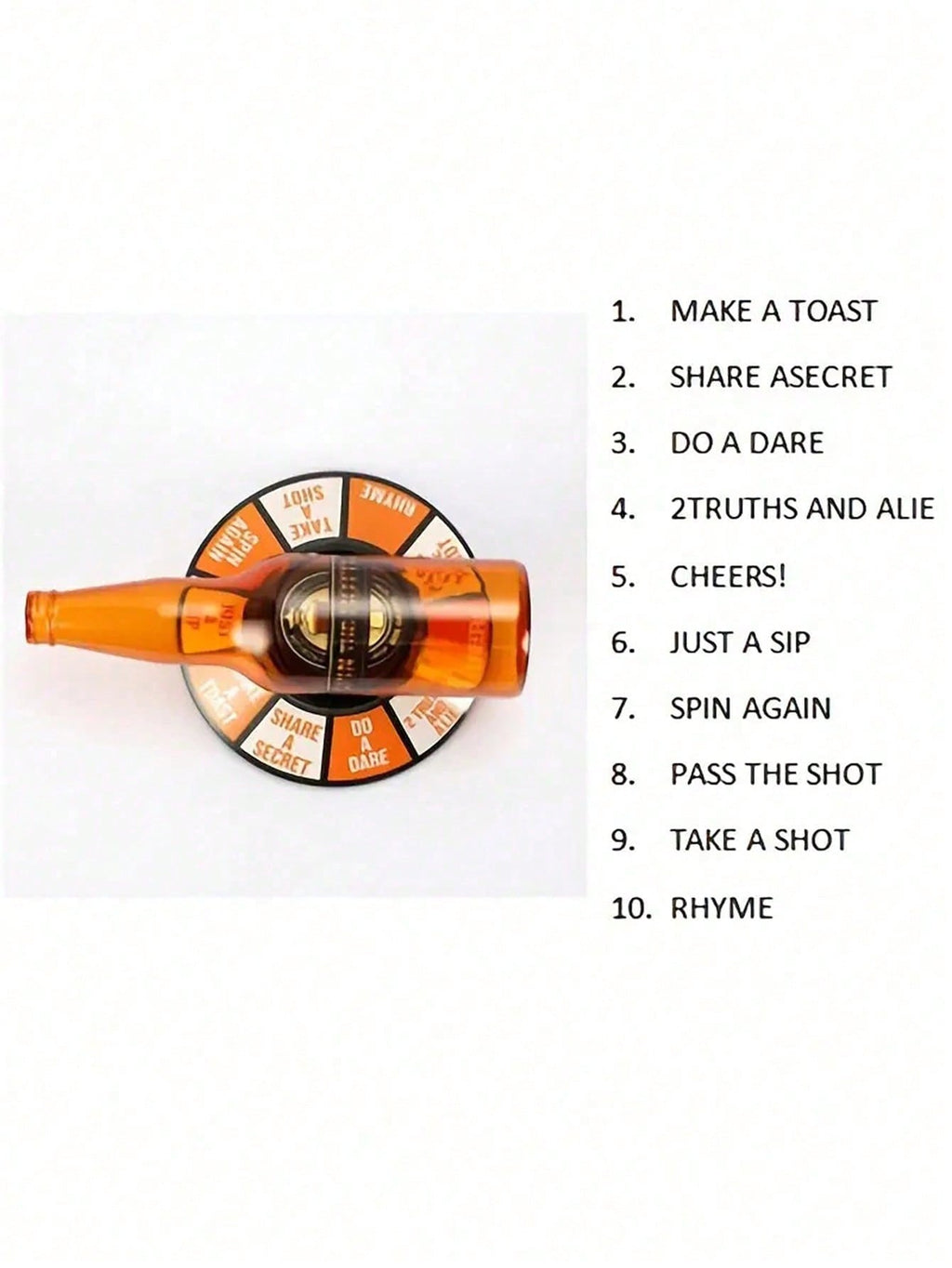 Drinking Game Spinner for Adults, 1pc Plastic Party Game with Bottle or Arrow Style Options for Birthday Parties, Bachelor Nights and Social Gatherings