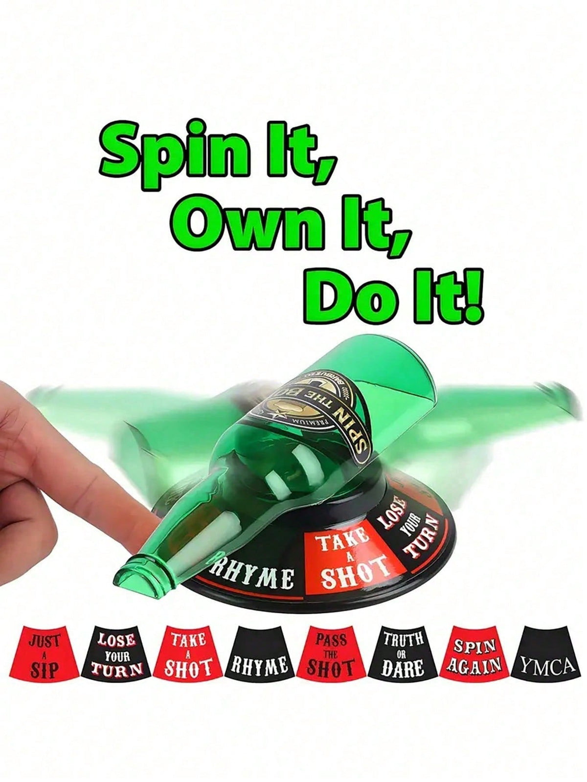 Drinking Game Spinner for Adults, 1pc Plastic Party Game with Bottle or Arrow Style Options for Birthday Parties, Bachelor Nights and Social Gatherings