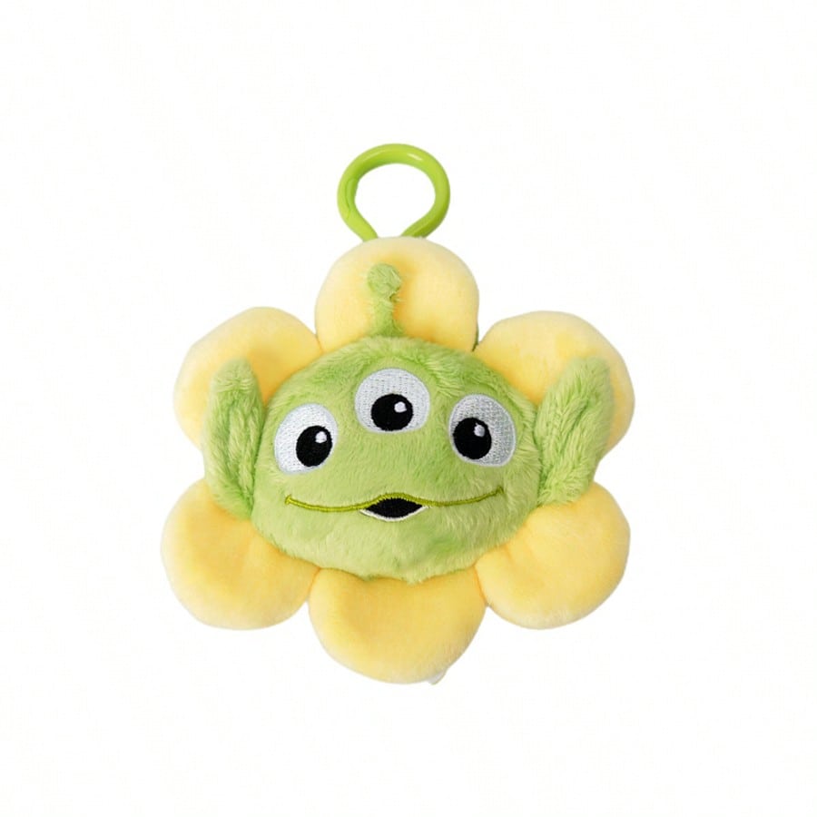Three-Eyed Alien Plush Keychain and Bag Charm, Green Mini Stuffed Doll in 10cm Keychain or 11cm Flower Styles for Birthday Gifts and Decor