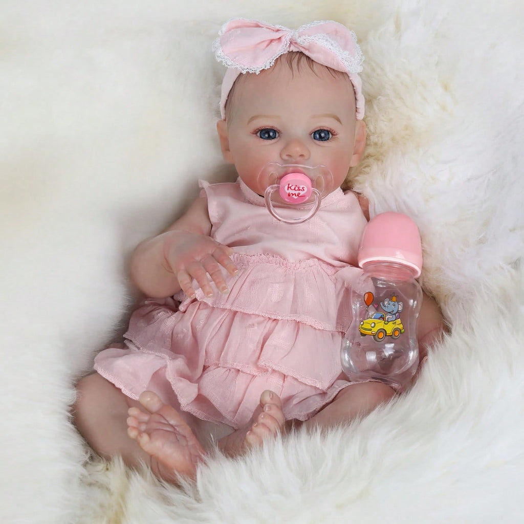 Reborn Girl Doll 20 Inch with Soft Weighted Body, Realistic Newborn Baby for Pretend Care Play, Birthday and Christmas Gift for Kids Ages 3+