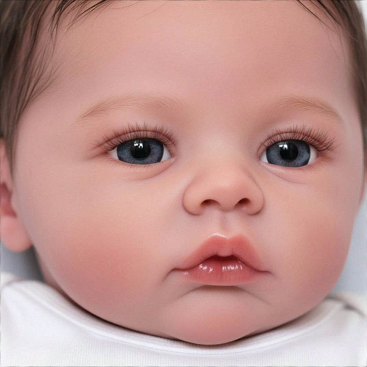 Reborn Baby Doll with Visible Veins, 18 Inch Lifelike Girl Vinyl Body with 3D Painted Skin and Vinyl Limbs, Handmade Collectible Art Doll for Birthday and Christmas Gifts