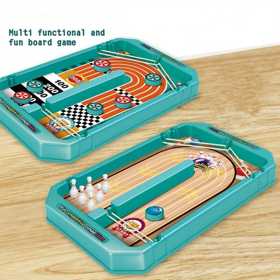 6-in-1 Tabletop Sports Game Set with Finger Football, Mini Bowling and Basketball Shooting for Interactive Family Game Nights and Party Fun