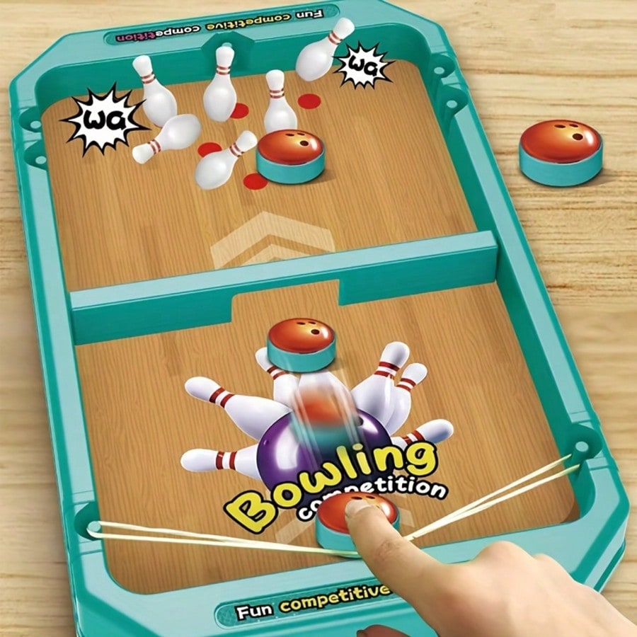 6-in-1 Tabletop Sports Game Set with Finger Football, Mini Bowling and Basketball Shooting for Interactive Family Game Nights and Party Fun