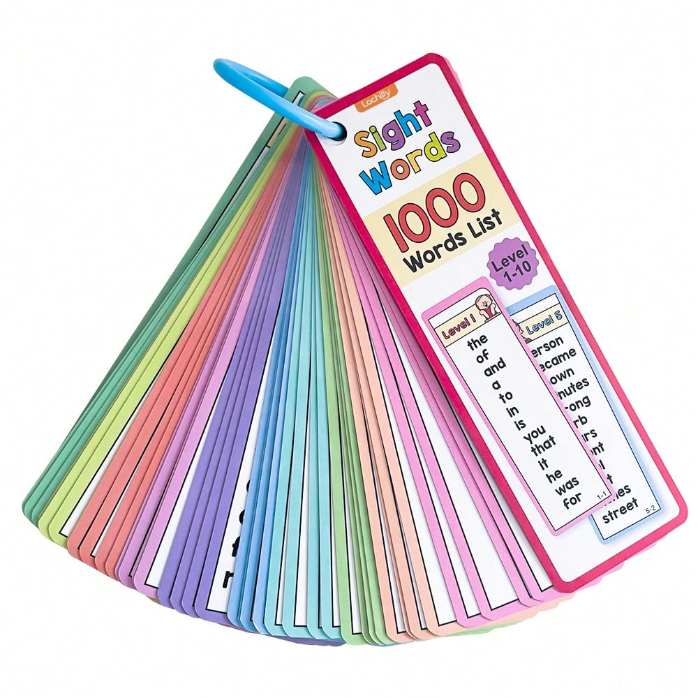 1000 English Sight Words Flashcards, Lachilly 41-Card Learning Set for Guided Reading Games, Vocabulary Practice and Homeschool Literacy Activities