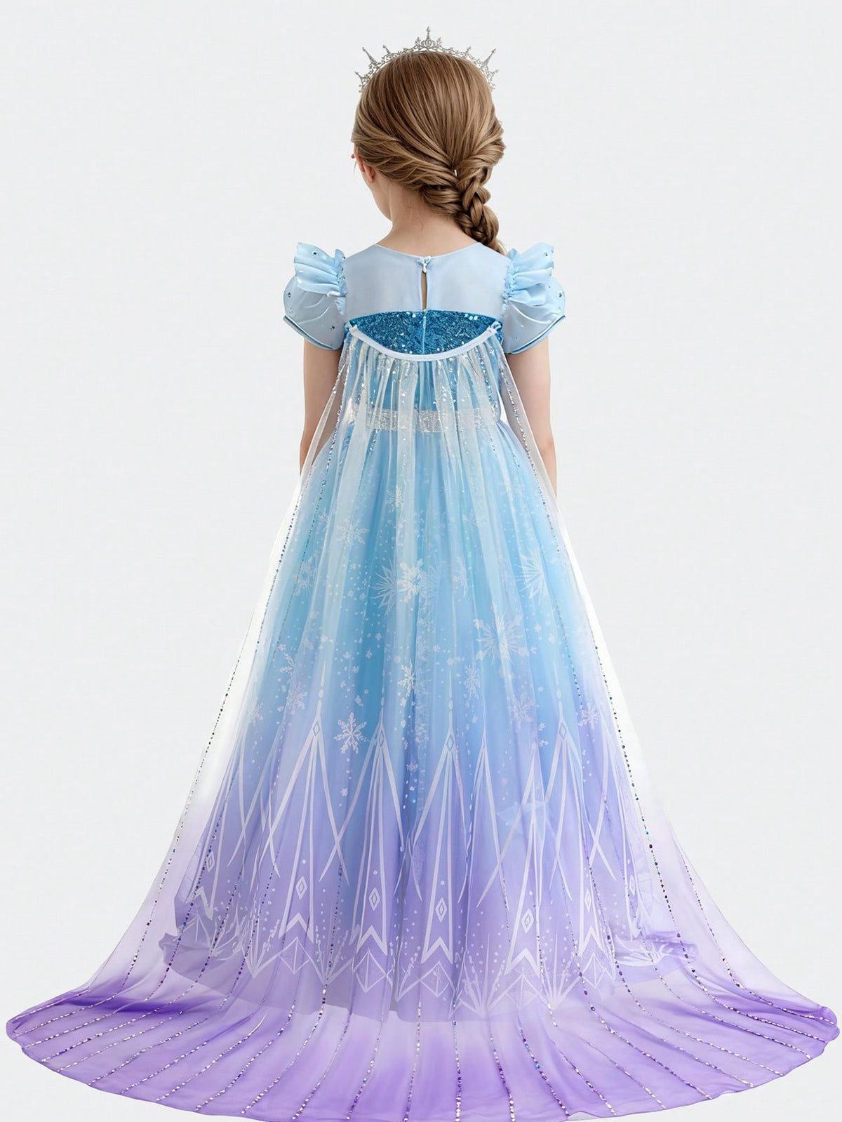 Blue Light Up Princess Dress for Girls, Kids Dress Up Costume for Birthday Parties, Halloween Cosplay, Holiday Celebrations and Imaginative Play