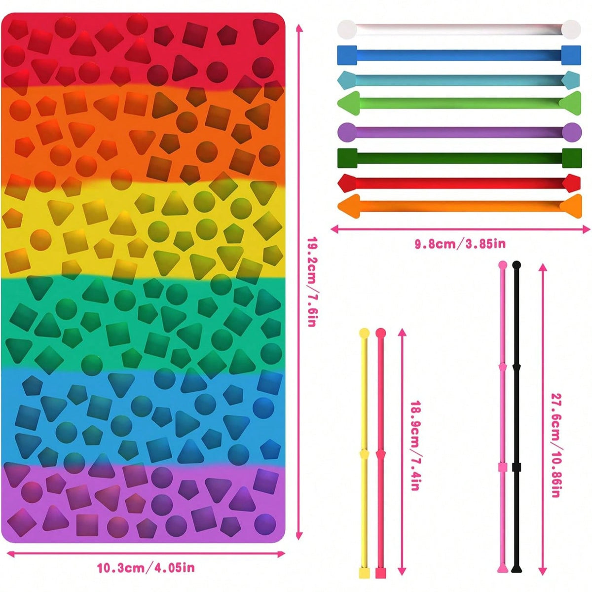 Sensory Activity Board, Quiet Silicone Fidget Toy with Storage Bag for Kids Ages 3+ and Adults, Travel Activities and Desk Breaks