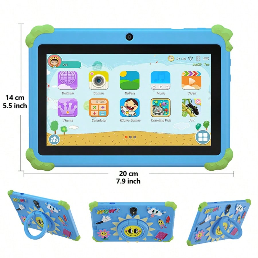 Android 13 Kids Learning Tablet, 7-Inch HD IPS Display, 4GB RAM 64GB Storage, WiFi, Parental Controls, Dual Cameras and 4000mAh Battery