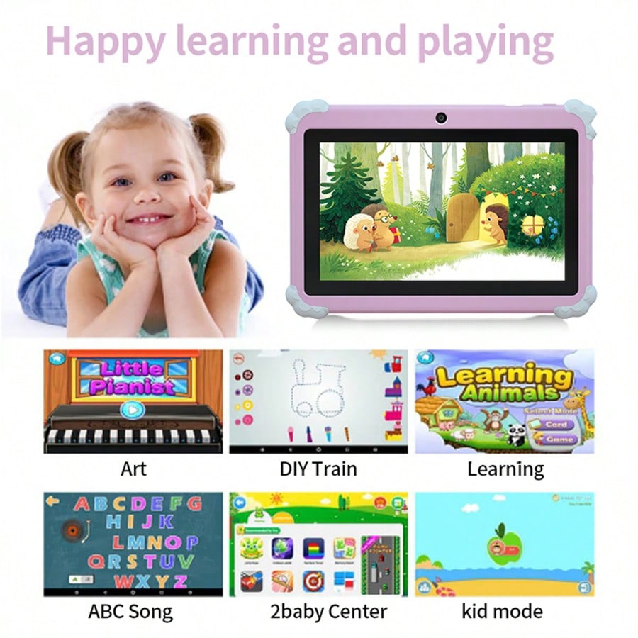 Android 13 Kids Learning Tablet, 7-Inch HD IPS Display, 4GB RAM 64GB Storage, WiFi, Parental Controls, Dual Cameras and 4000mAh Battery