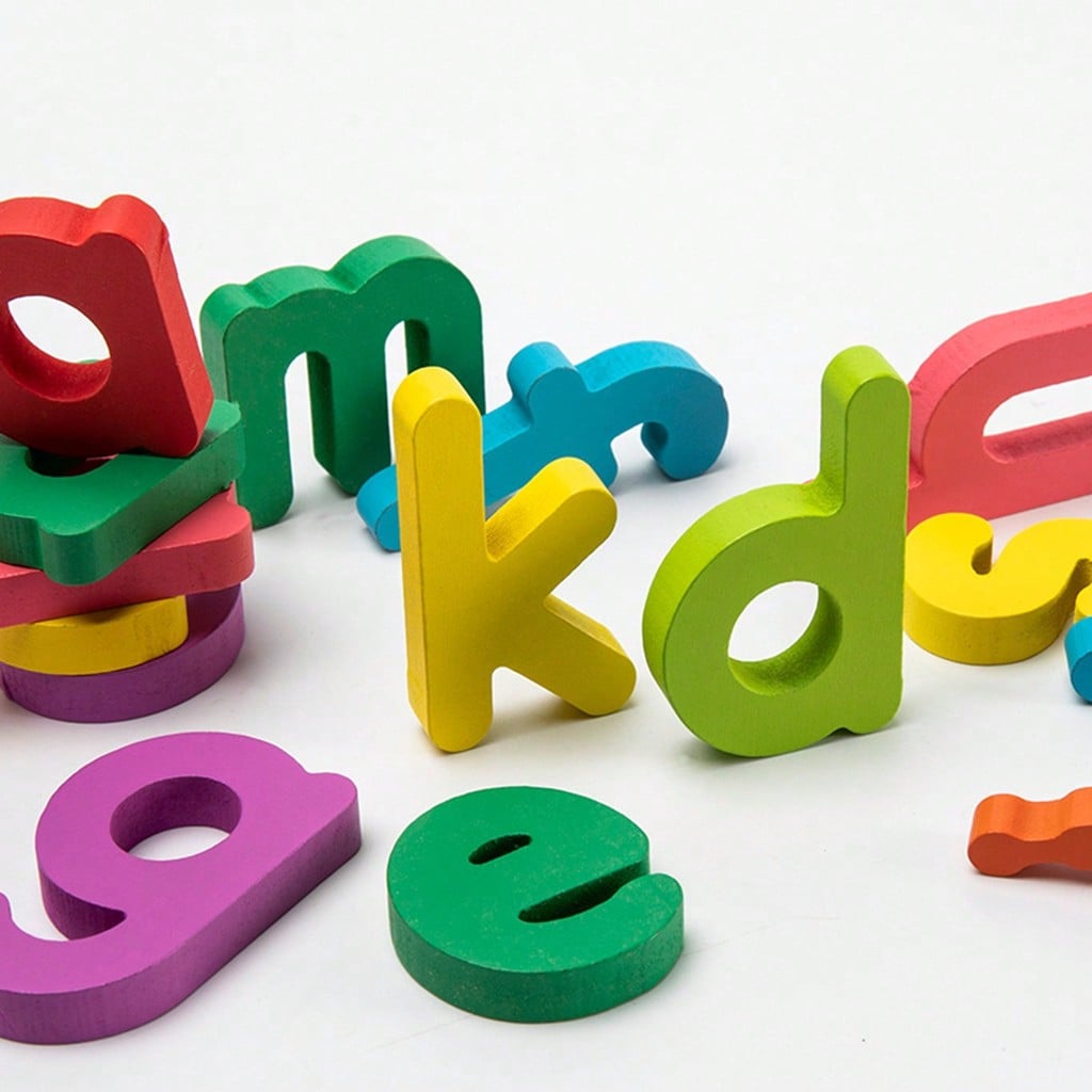 Wooden Learning Puzzle Board 4-in-1 for Kids, Numbers, Letters and Shapes Activity Set for Montessori-Inspired Early Learning and Gifts