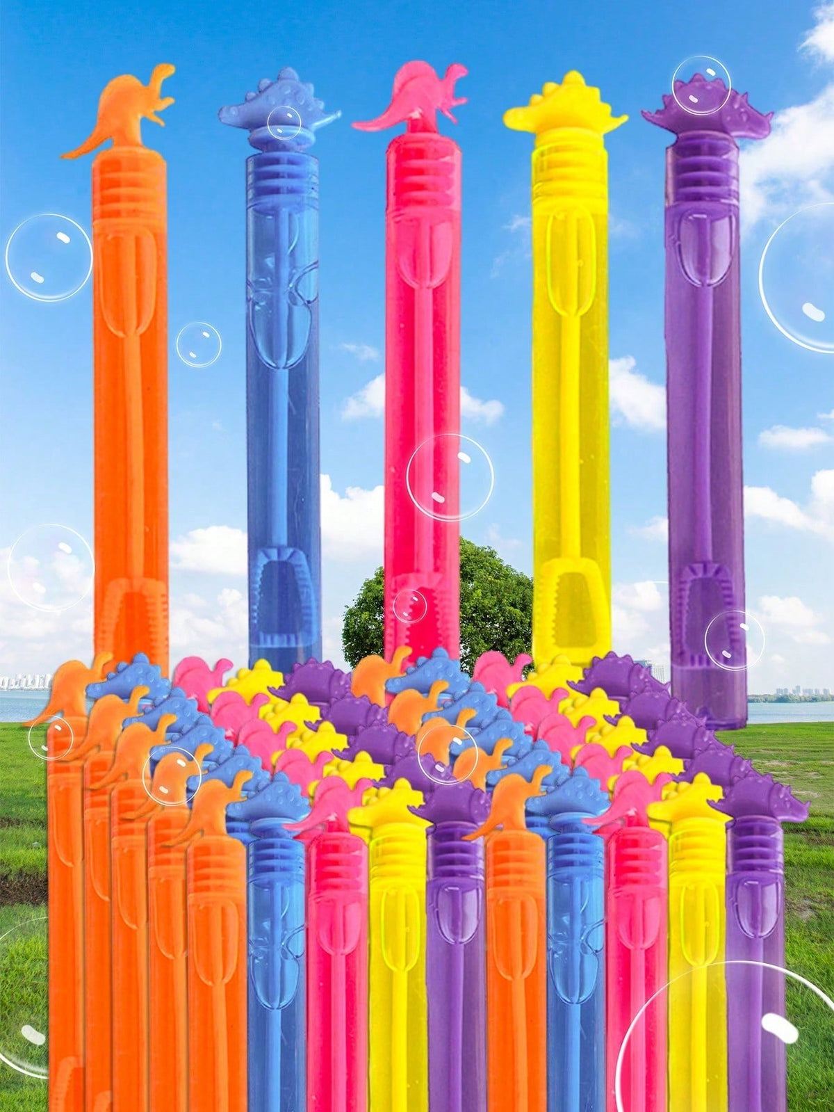 Mini Bubble Wands Bulk Party Favors, 12/24/48-Piece Handheld Bubble Tubes for Birthday Goodie Bags and Outdoor Play, Bubble Liquid Not Included