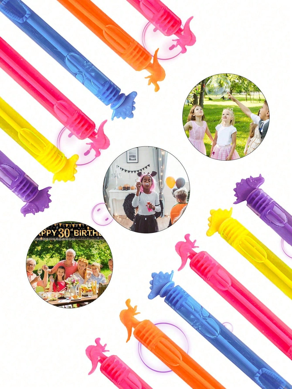 Mini Bubble Wands Bulk Party Favors, 12/24/48-Piece Handheld Bubble Tubes for Birthday Goodie Bags and Outdoor Play, Bubble Liquid Not Included