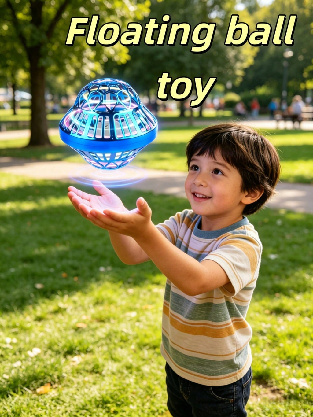 Flying Orb Ball Toy with LED Lights, Auto-Rebound Hand-Controlled Hovering Spinner for Indoor Outdoor Play, Gifts for Boys and Girls Ages 6+