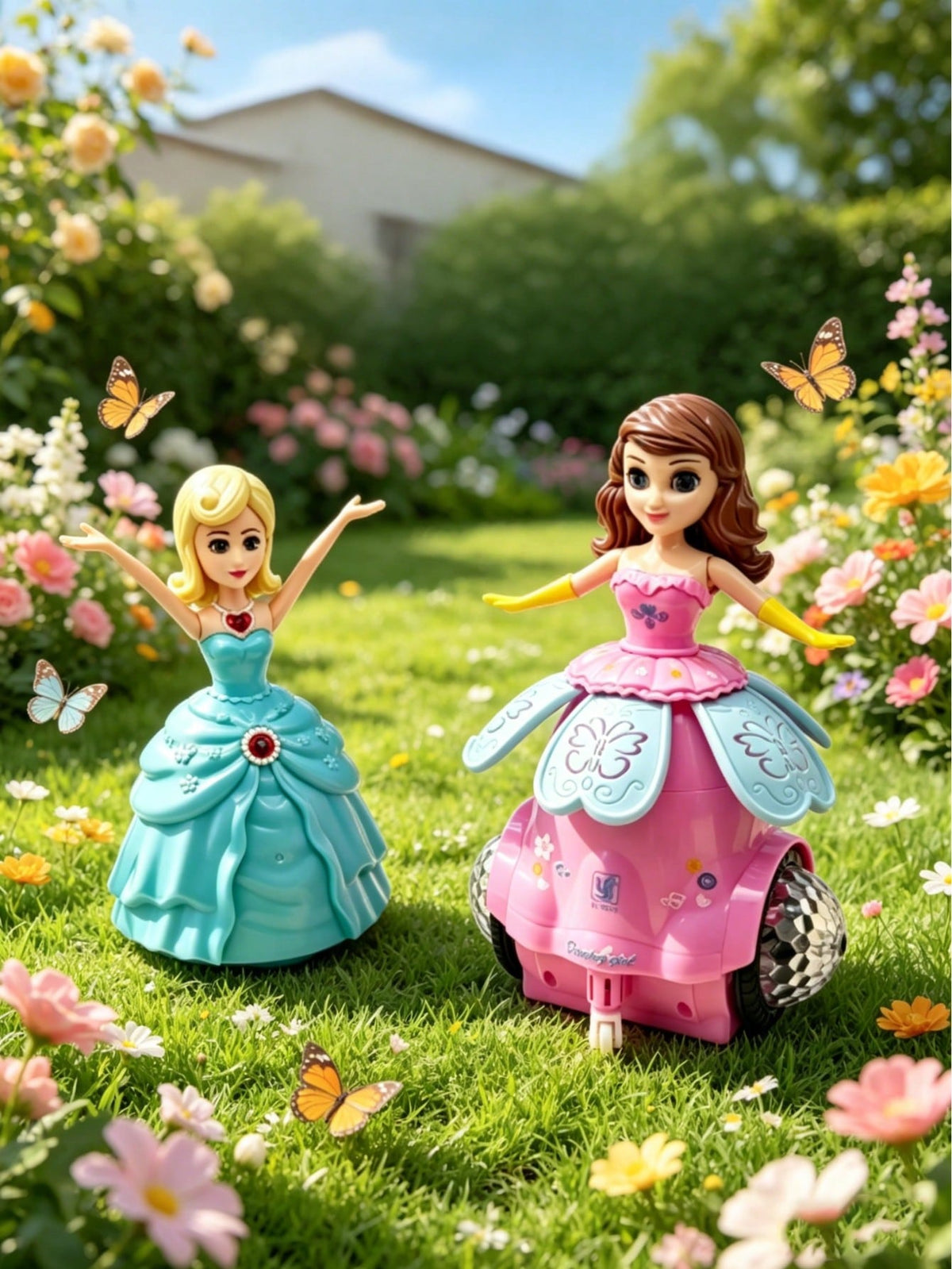 Dancing Princess Toy with 360° Rotation, Music and Lights, ABS Electric Spinning Princess for Kids Ages 2+, Pink or Blue Birthday Gift