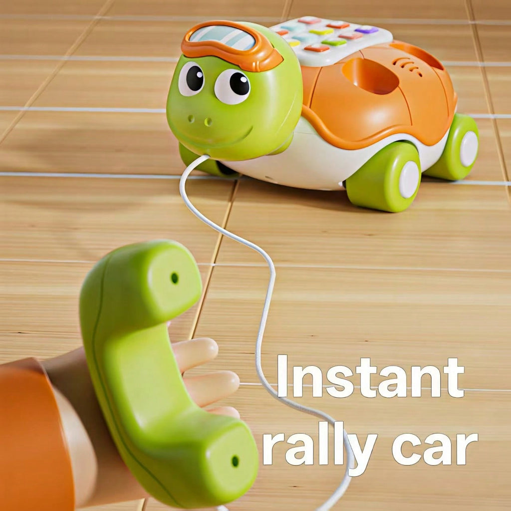 Turtle Musical Phone Toy with Interactive Buttons and Sound Effects, Blue or Orange Pretend Play Learning Phone for Early Hands-On Exploration