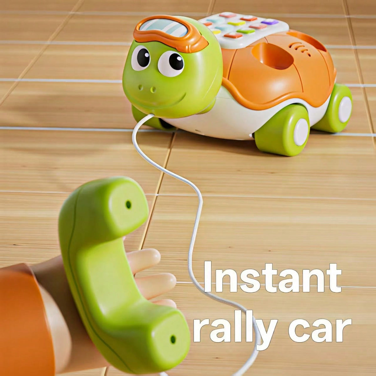 Turtle Musical Phone Toy with Interactive Buttons and Sound Effects, Blue or Orange Pretend Play Learning Phone for Early Hands-On Exploration