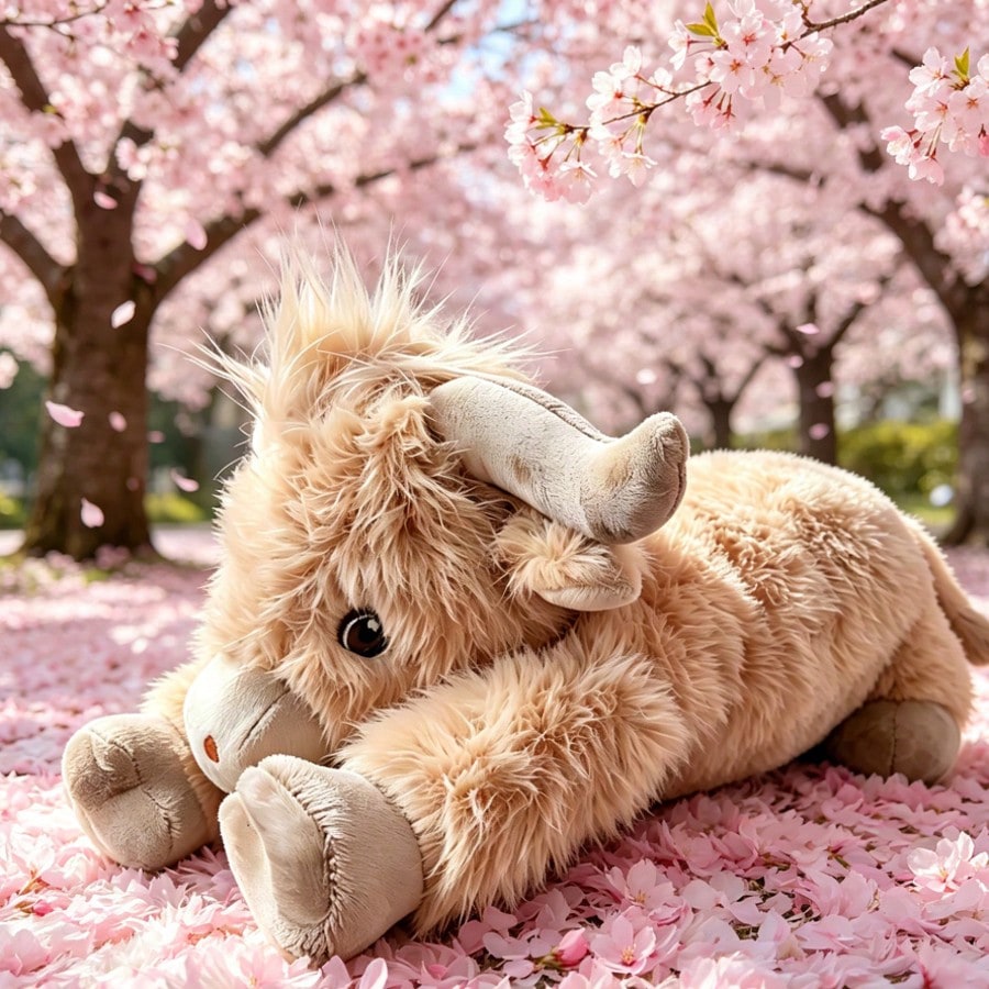 Highland Cow Plush Pillow 40cm, Soft Camel Farm Animal Stuffed Toy with Japanese-Style Charm for Girls, Birthday Gifts and Cozy Room Decor