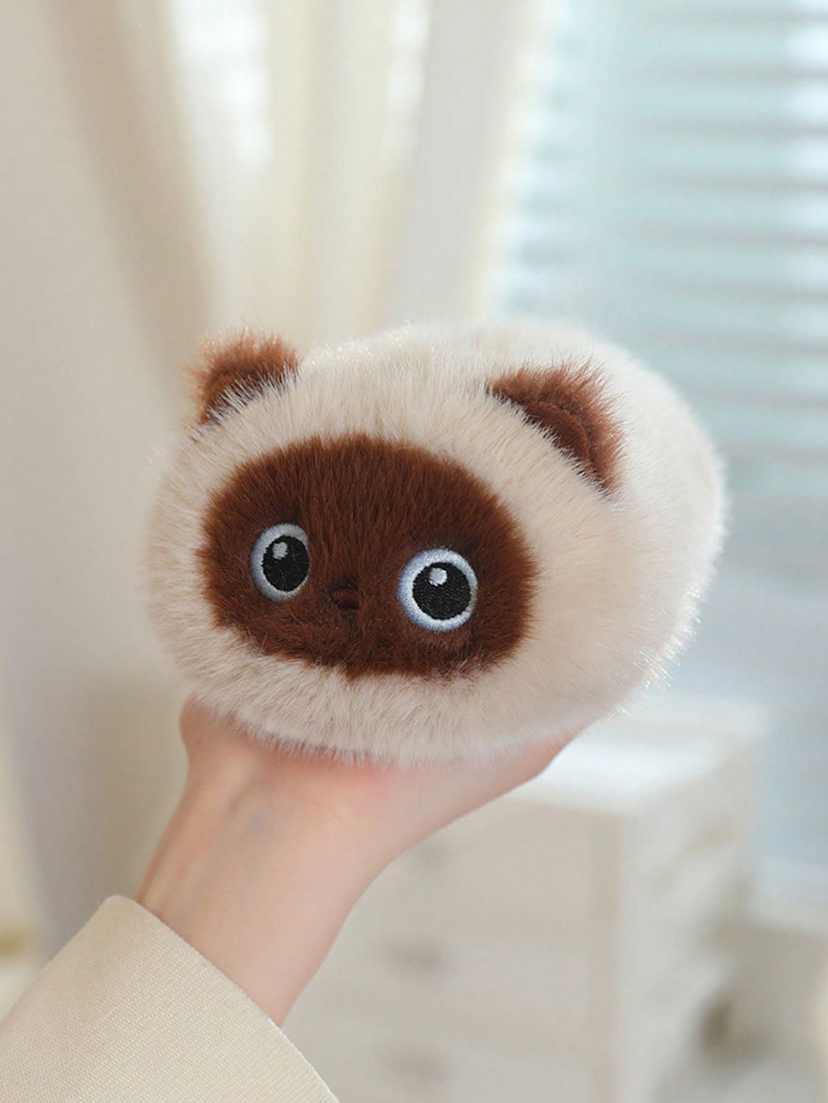 Cat Dumpling Plush Toy 20cm, Soft Kitty Stuffed Animal in Black, Brown, Calico or Siamese Styles for Birthday Gifts and Bedroom Decor