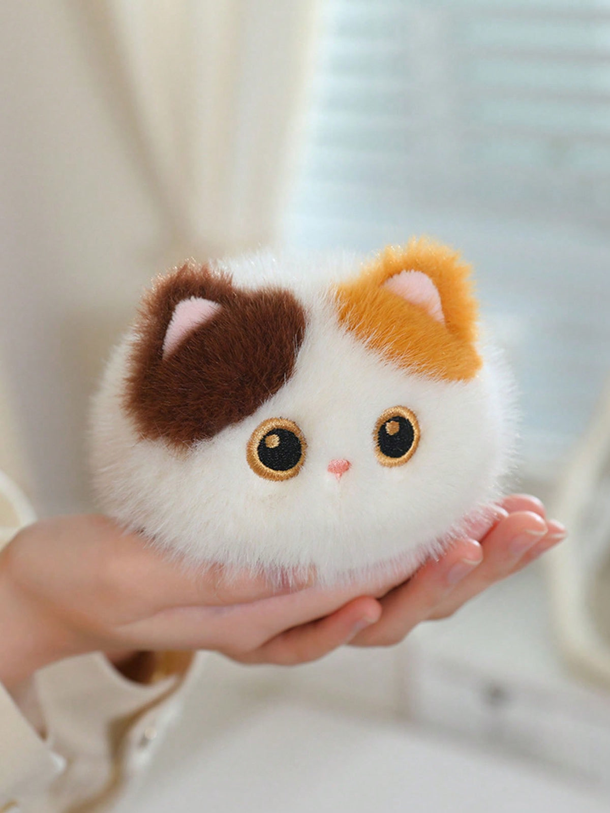 Cat Dumpling Plush Toy 20cm, Soft Kitty Stuffed Animal in Black, Brown, Calico or Siamese Styles for Birthday Gifts and Bedroom Decor