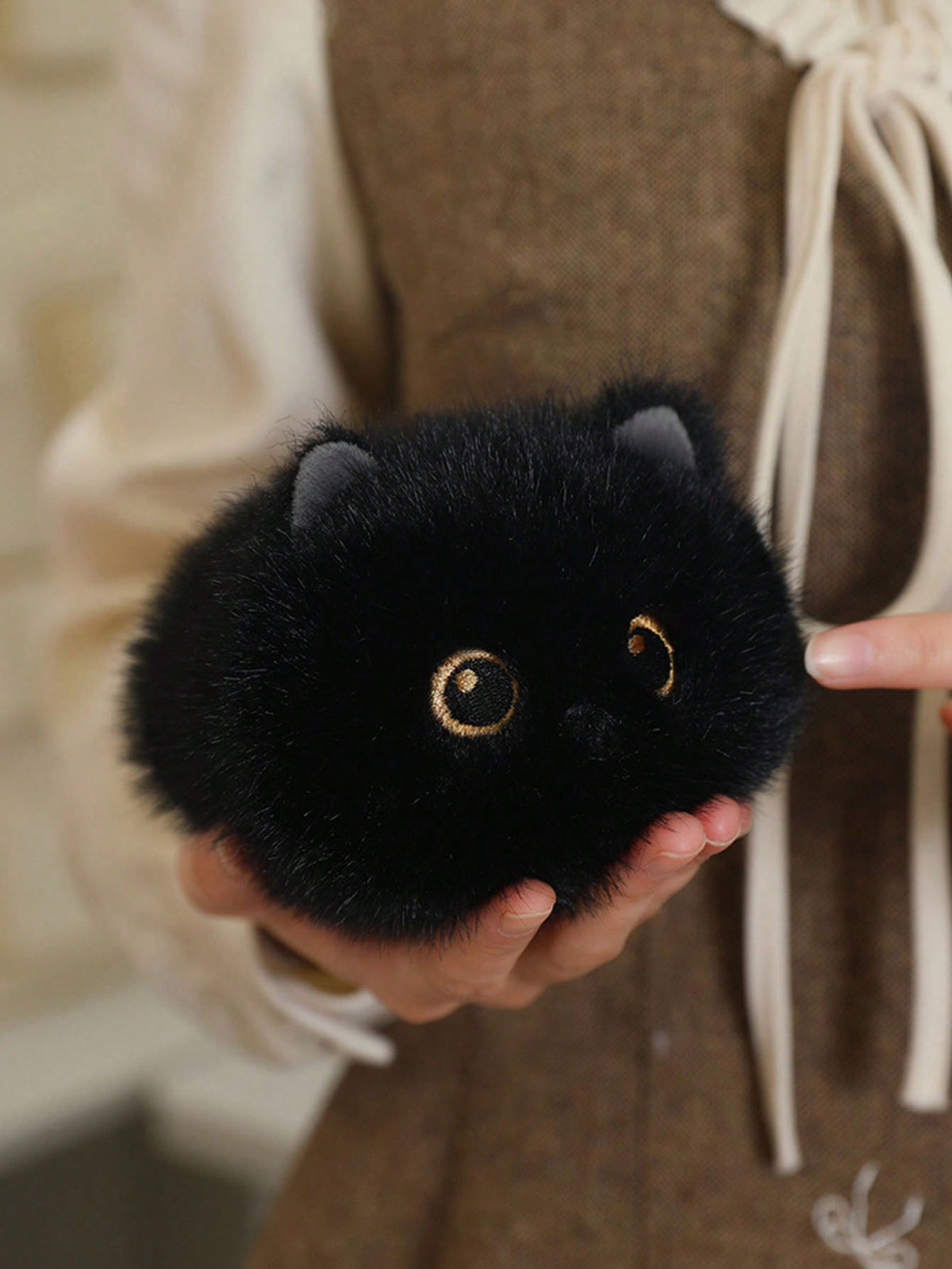 Cat Dumpling Plush Toy 20cm, Soft Kitty Stuffed Animal in Black, Brown, Calico or Siamese Styles for Birthday Gifts and Bedroom Decor