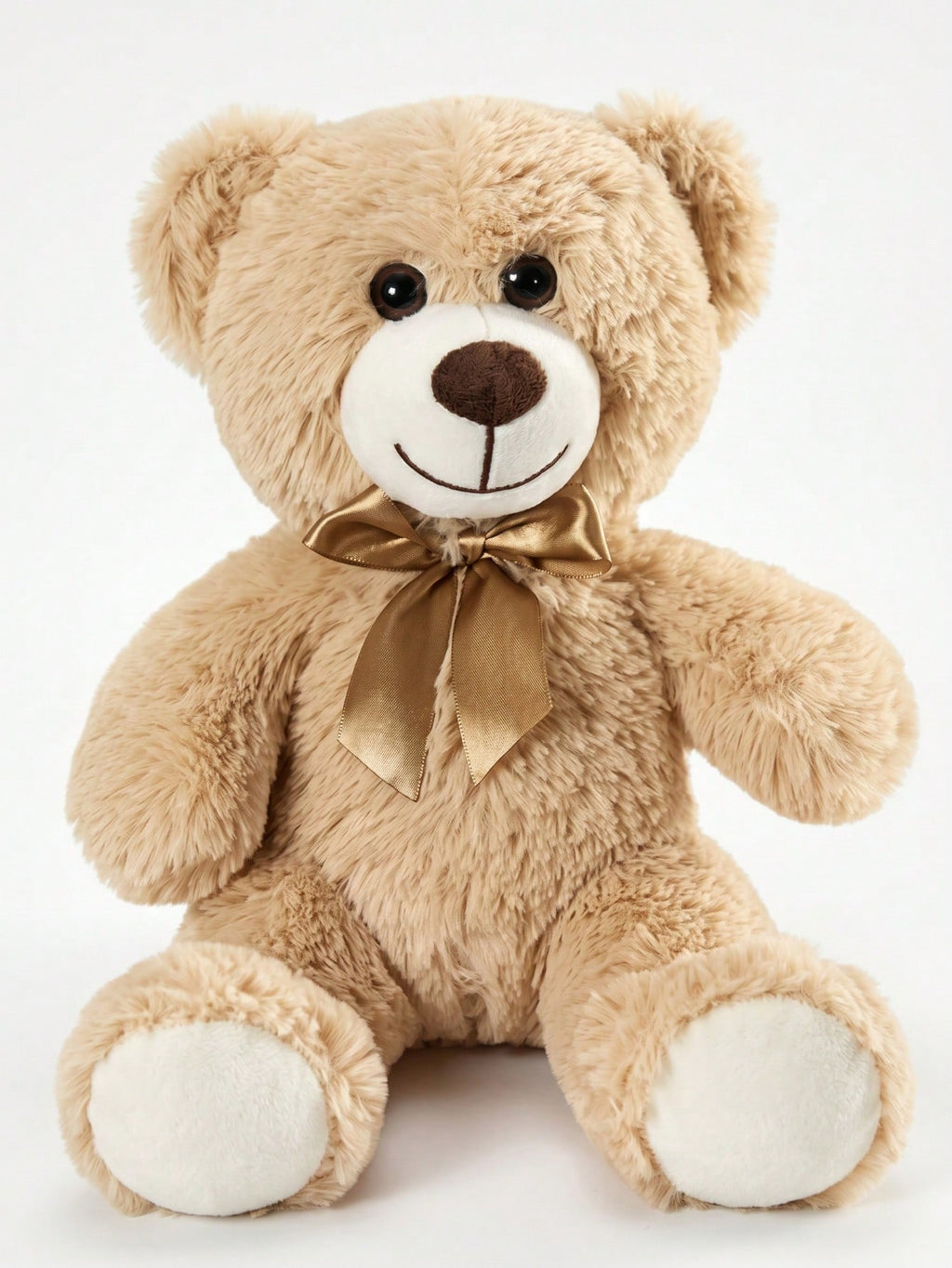 Teddy Bear Stuffed Animal with Bow Tie, 34cm Soft Fluffy Plush Companion for Bedroom, Living Room and Office Decor, Gift for Women