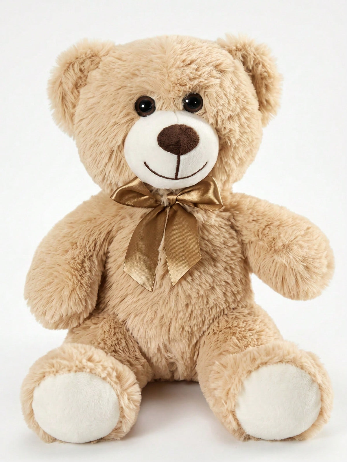 Teddy Bear Stuffed Animal with Bow Tie, 34cm Soft Fluffy Plush Companion for Bedroom, Living Room and Office Decor, Gift for Women