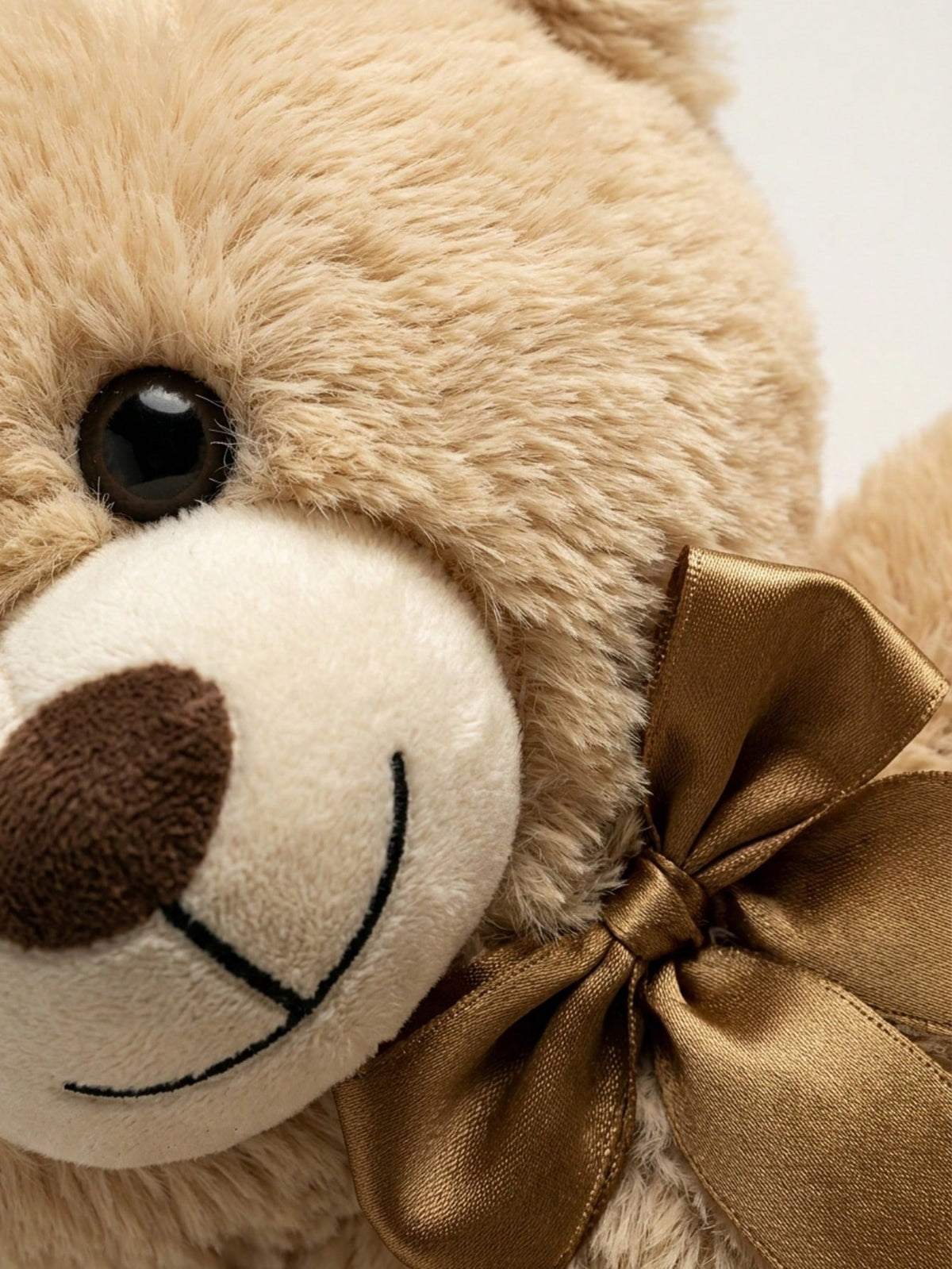 Teddy Bear Stuffed Animal with Bow Tie, 34cm Soft Fluffy Plush Companion for Bedroom, Living Room and Office Decor, Gift for Women