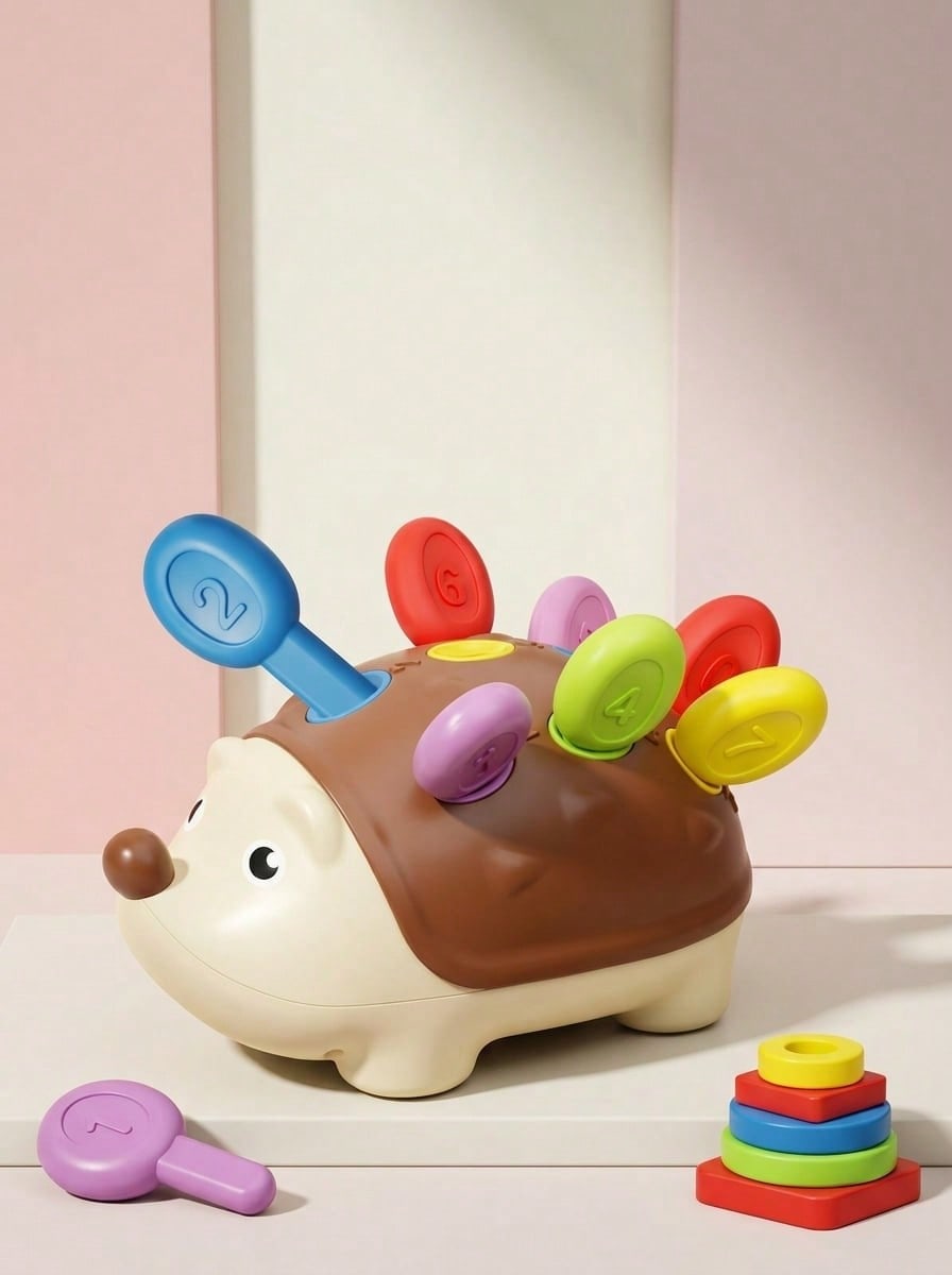 Hedgehog Fine Motor Toy for Toddlers, Montessori-Inspired Counting and Sorting Learning Set for Hands-On Puzzle Play and Early Math Activities