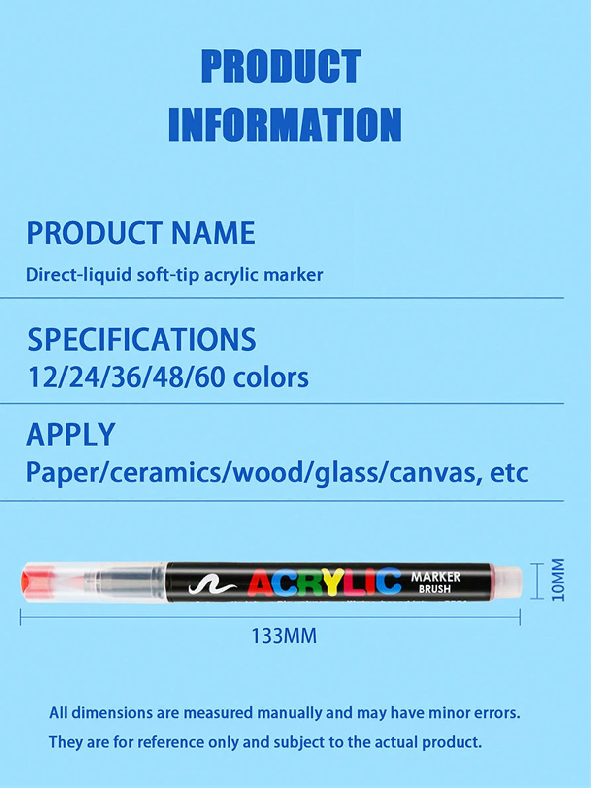 Acrylic Paint Marker Set with Soft Brush and Fine Line Tips for Rock Painting, Glass, Wood and Easter Egg Crafts, 12-168 Color Options, Art Supply Gift