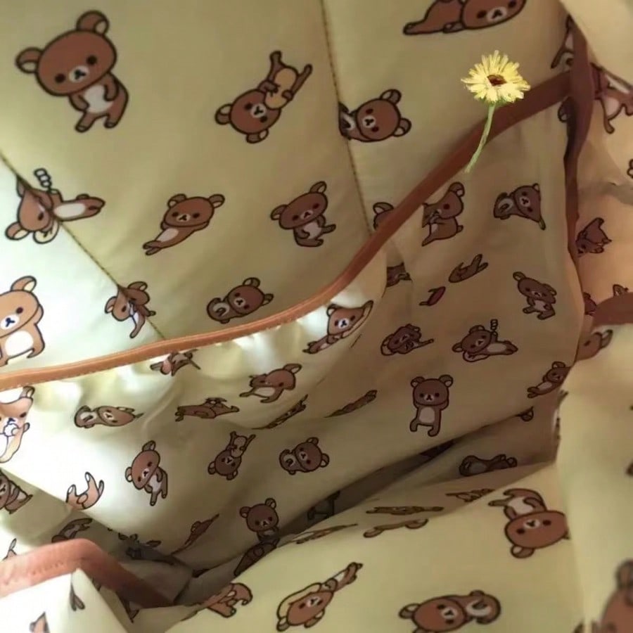 Rilakkuma Backpack San-X Cute Bear Large Capacity Shoulder Bag for Students, Kawaii School Bookbag Daypack for Girls Teens, Lightweight Travel Bag Birthday Gift