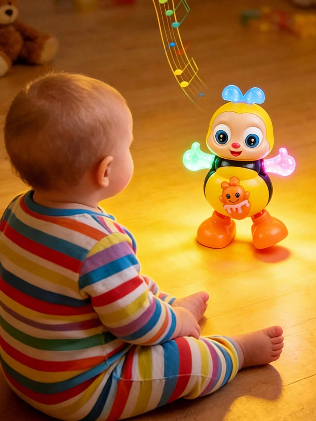 Electric Dancing Bee Toy with Music and Lights, Multicolor Abejita Chiquitita Animal Toy for Family Playtime, Birthday and Christmas Gifts