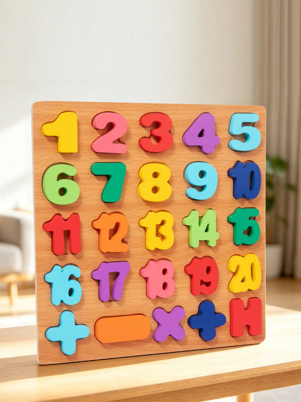 Alphabet Wooden Puzzles for Toddlers Ages 2-5, MINKOJA Letter or Number Learning Board, Multicolor Preschool Matching Toy for Boys and Girls