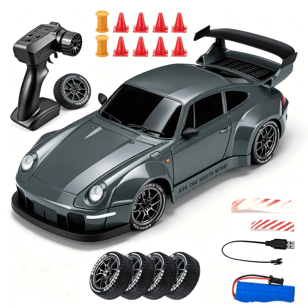 LED RC Drift Car 1:24 Scale with Colorful Lights, High-Speed Remote Control Racing Vehicle, Birthday and Christmas Gift for Car Fans