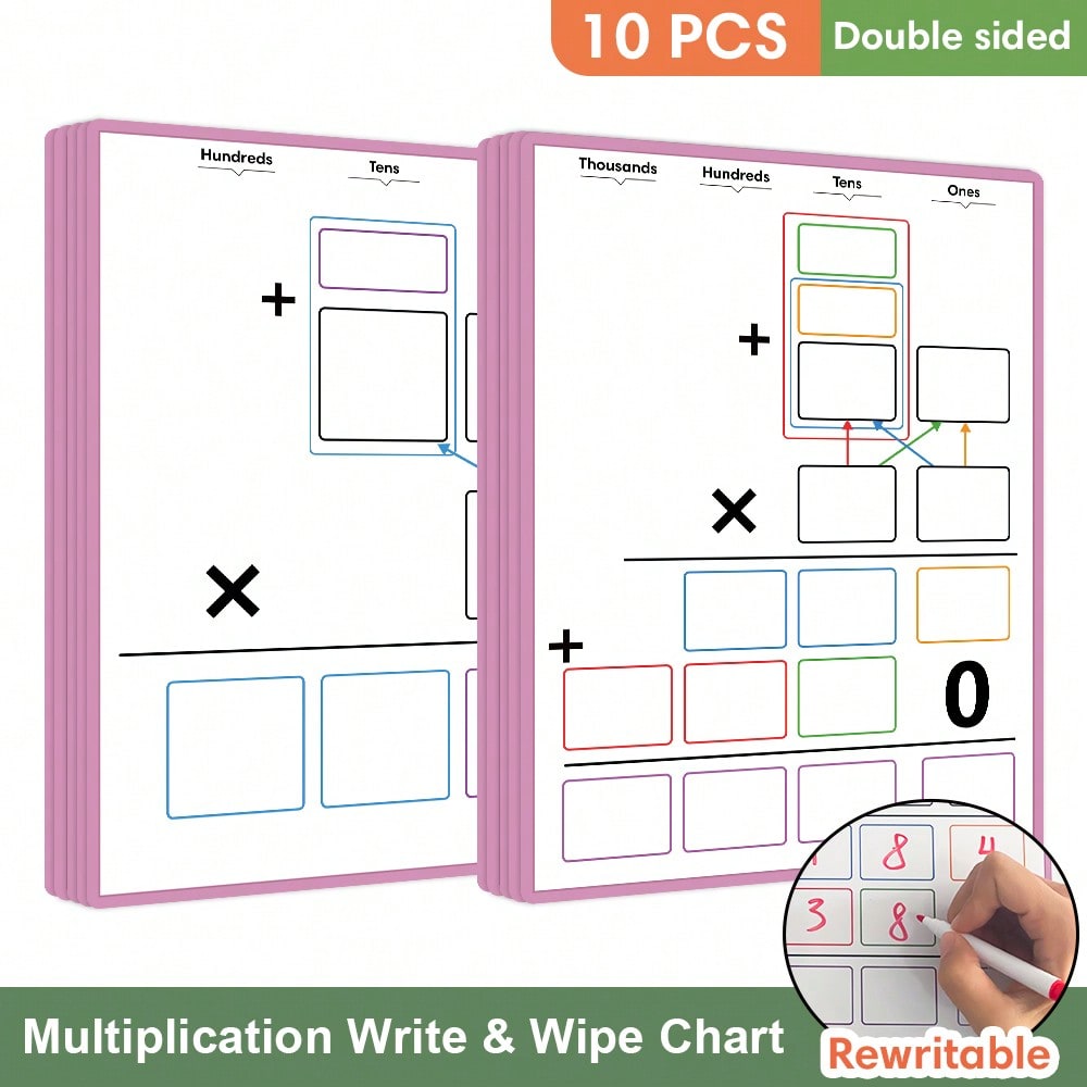 Handwriting Practice Boards for Kids, Double-Sided Dry Erase Lined Writing Cards for ABC Letters, Numbers and Sentences at Home or School