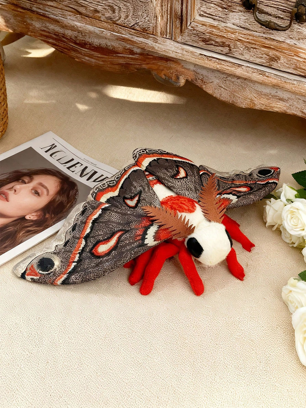 Moth Stuffed Animal Plush with Big Eyes, Colorful Insect Doll in Five Styles for Nature Lovers, Bedroom Decor and Birthday Gifts