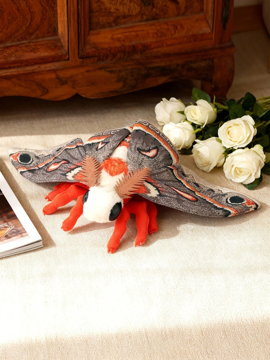 Moth Stuffed Animal Plush with Big Eyes, Colorful Insect Doll in Five Styles for Nature Lovers, Bedroom Decor and Birthday Gifts