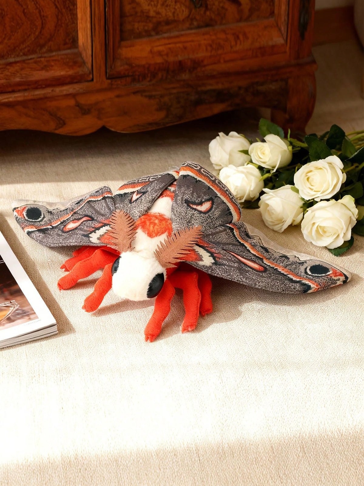 Moth Stuffed Animal Plush with Big Eyes, Colorful Insect Doll in Five Styles for Nature Lovers, Bedroom Decor and Birthday Gifts