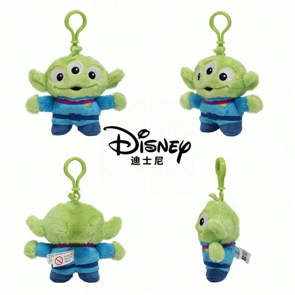 Three-Eyed Alien Plush Keychain and Bag Charm, Green Mini Stuffed Doll in 10cm Keychain or 11cm Flower Styles for Birthday Gifts and Decor