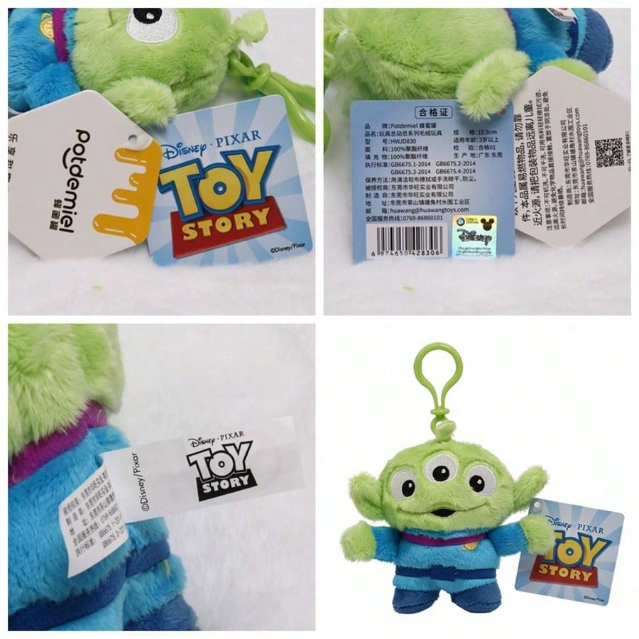 Three-Eyed Alien Plush Keychain and Bag Charm, Green Mini Stuffed Doll in 10cm Keychain or 11cm Flower Styles for Birthday Gifts and Decor