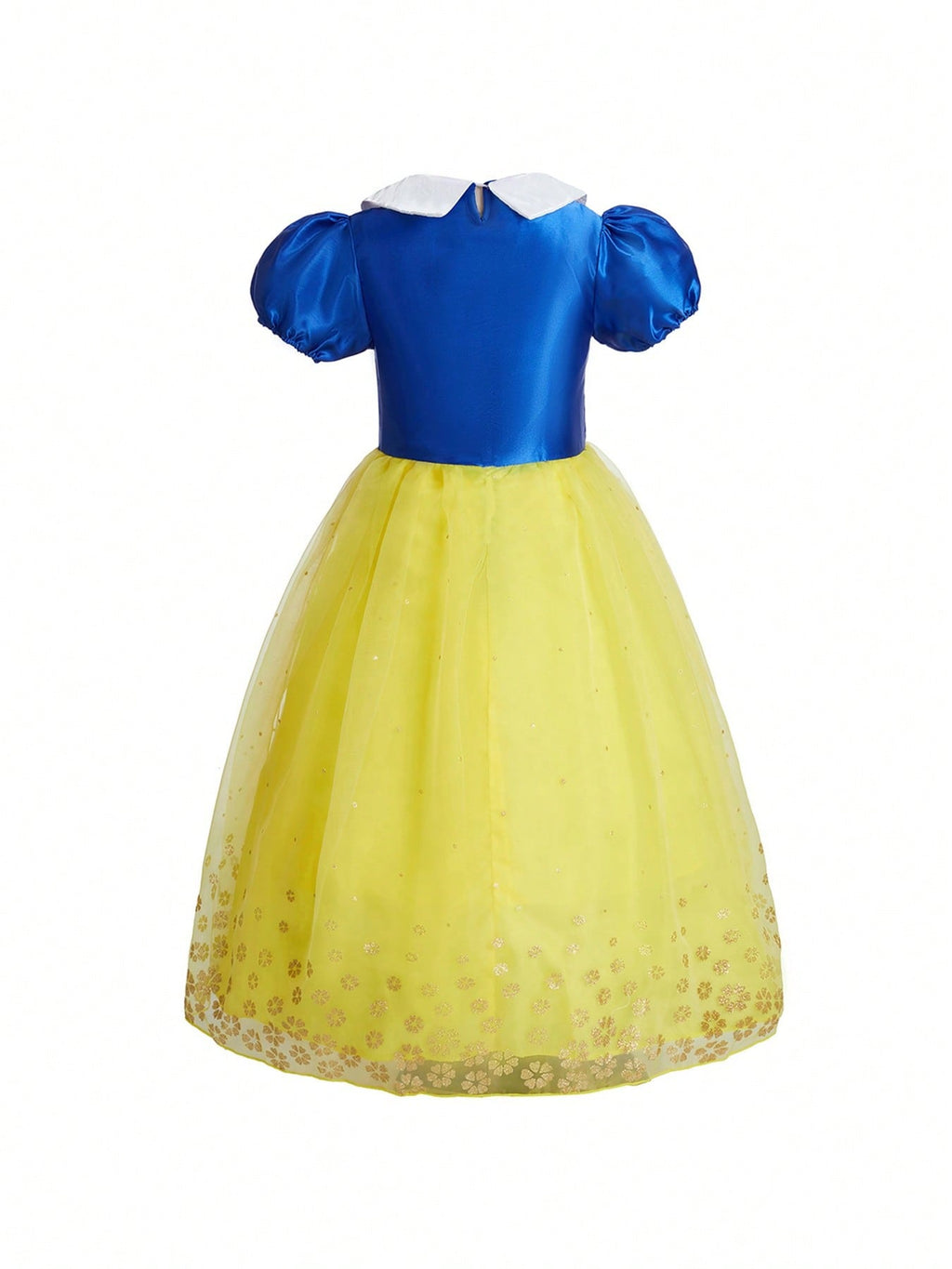 Yellow Princess Dress Costume Set for Girls, 4-Piece Dress-Up Outfit for Birthday Parties, Halloween, Christmas Celebrations and Fantasy Role Play