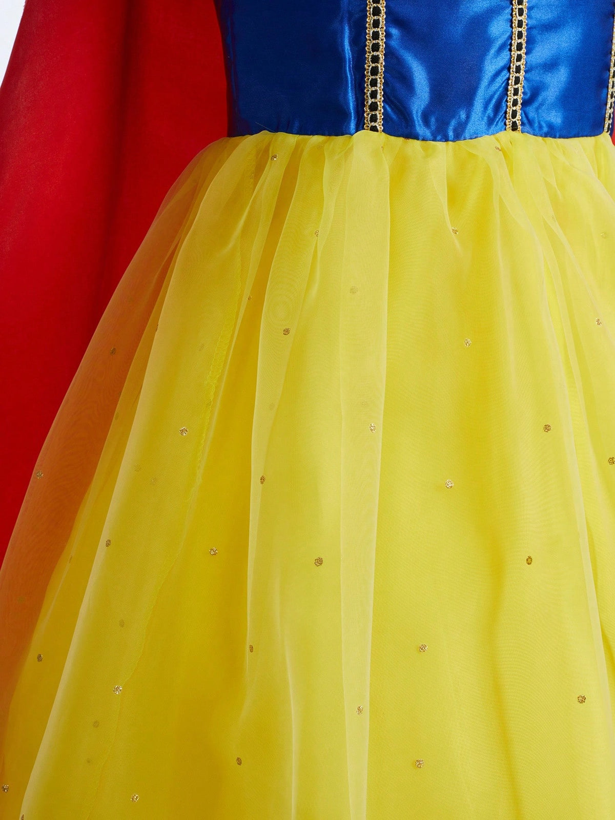 Yellow Princess Dress Costume Set for Girls, 4-Piece Dress-Up Outfit for Birthday Parties, Halloween, Christmas Celebrations and Fantasy Role Play
