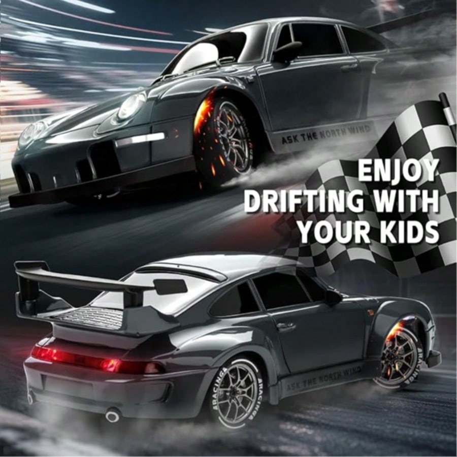LED RC Drift Car 1:24 Scale with Colorful Lights, High-Speed Remote Control Racing Vehicle, Birthday and Christmas Gift for Car Fans