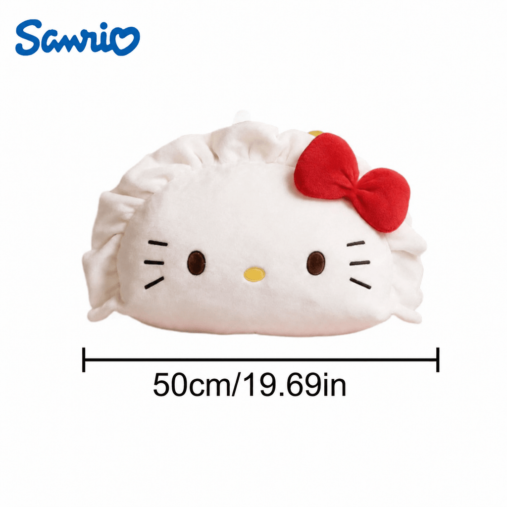 Dumpling Plush Pillow 50cm, White Kawaii Stuffed Cushion for Sofa and Bedroom Decor, Cute Plush Doll Birthday and Holiday Gift, 1 Piece
