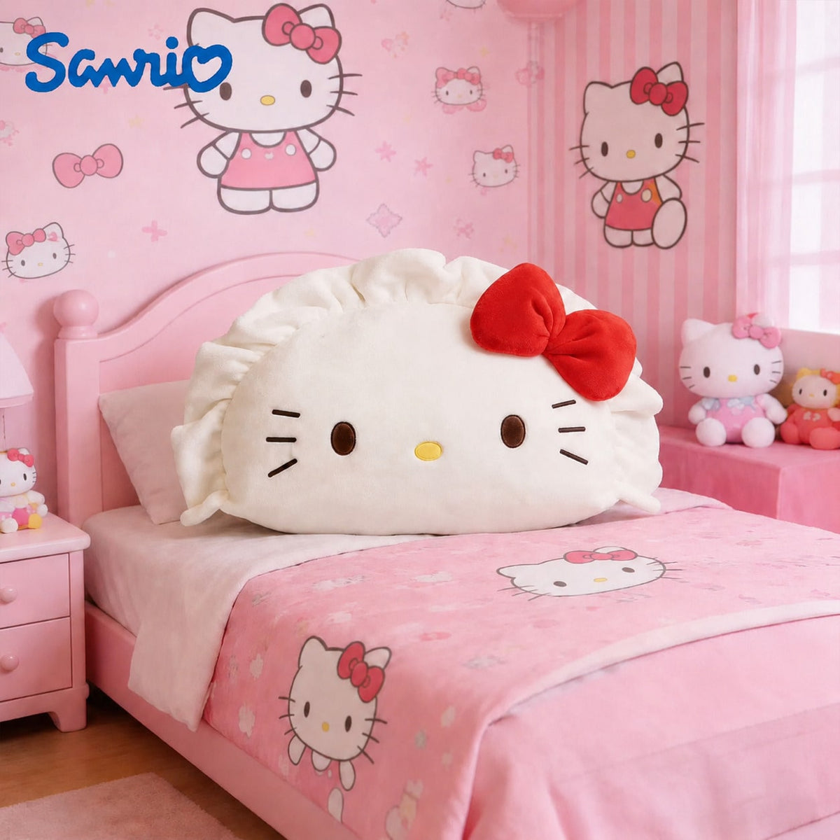 Dumpling Plush Pillow 50cm, White Kawaii Stuffed Cushion for Sofa and Bedroom Decor, Cute Plush Doll Birthday and Holiday Gift, 1 Piece